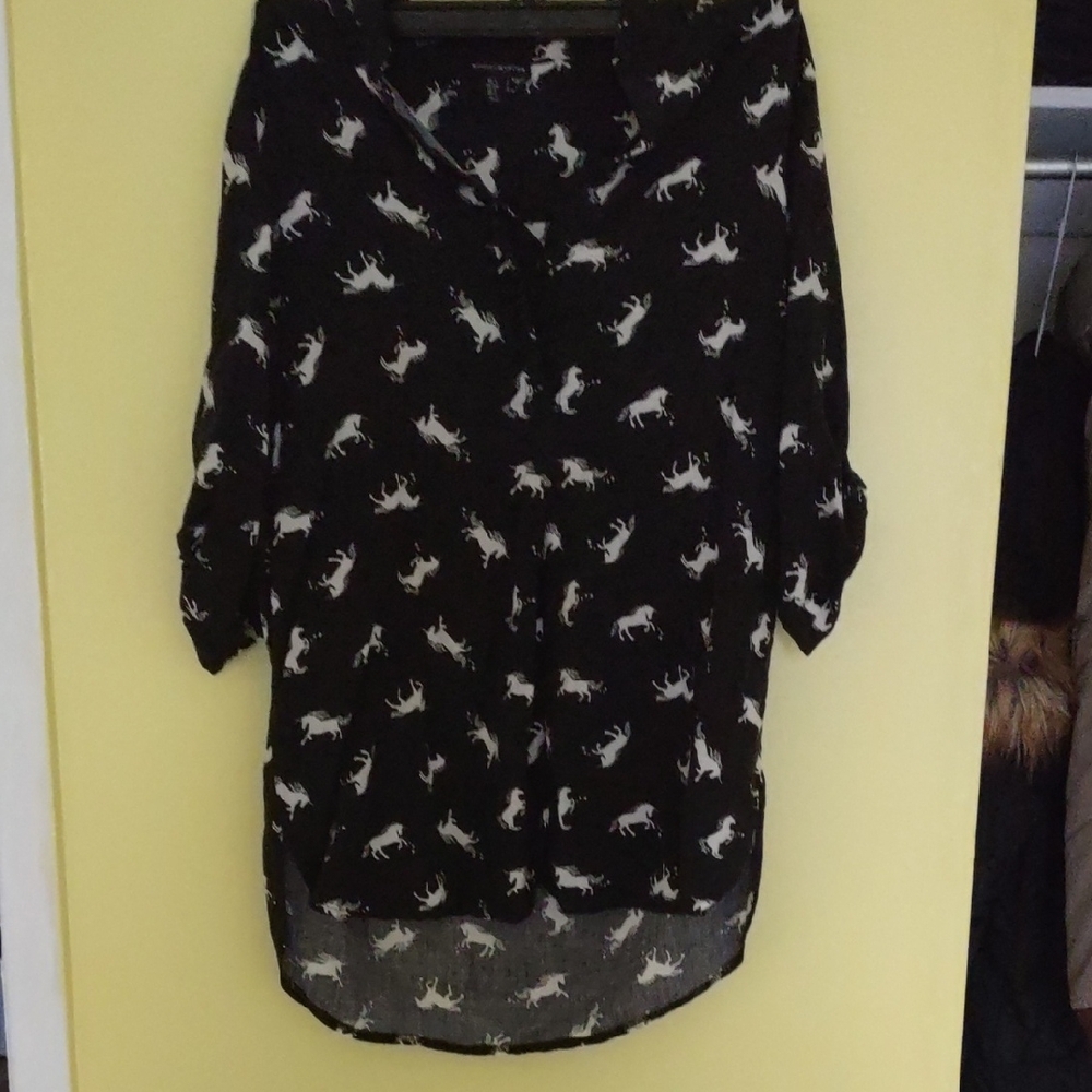 Unicorn Pattern Half-sleeve Blouse
